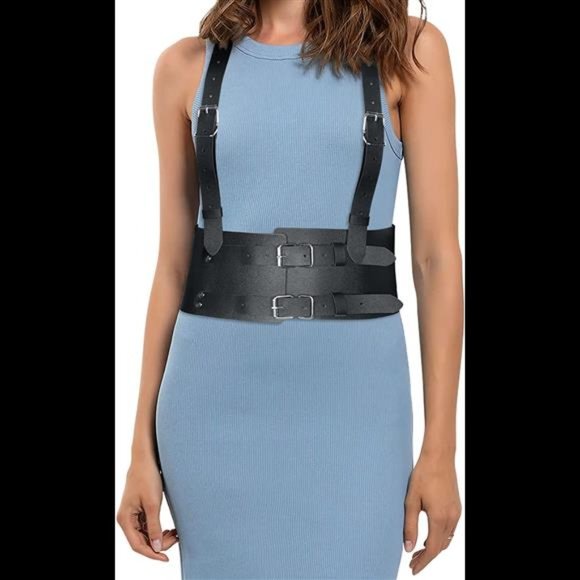 Topretty Harness for Women Pu Leather Punk Harness Belt